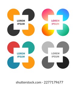 Set of abstract geometric frames. Sale banner, border with circle and square