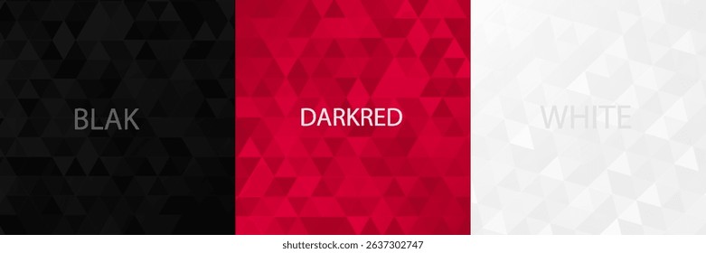 Set of abstract geometric hexagon pattern black, white gray and dark red background with copy space. Creative trendy color templates. Simple flat banner design.vector