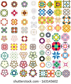 Set of abstract geometric icons / shapes. Can be used for vintage backgrounds / patterns