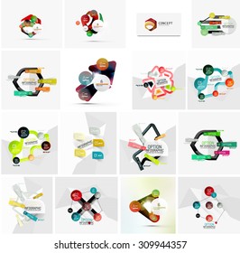 Conjunto de plantillas abstractas de banner de infografía geométrica. Presentaciones empresariales, antecedentes, infografías de opciones o diseños publicitarios
