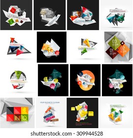 Set of abstract geometric infographic banner templates. Business presentations, backgrounds, option infographics or advertising layouts