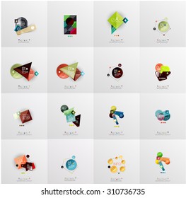 Set of abstract geometric infographic banner templates. Business presentations, backgrounds, option infographics or advertising layouts