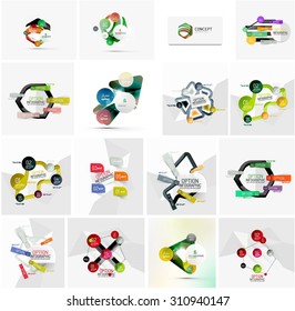 Set of abstract geometric infographic banner templates. Business presentations, backgrounds, option infographics or advertising layouts
