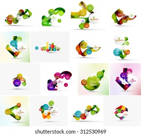 Set of abstract geometric infographic banner templates. Business presentations, backgrounds, option infographics or advertising layouts