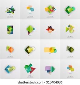 Set of abstract geometric infographic banner templates. Business presentations, backgrounds, option infographics or advertising layouts