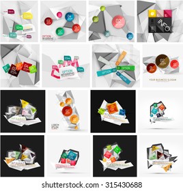 Satz abstrakter geometrischer Infografik-Banner-Vorlagen. Unternehmenspräsentationen, Hintergründe, optionale Infografiken oder Werbelayouts
