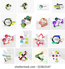 Conjunto de modelos de banner infográfico geométrico abstrato. Apresentações comerciais, planos de fundo, infográficos opcionais ou layouts de anúncios