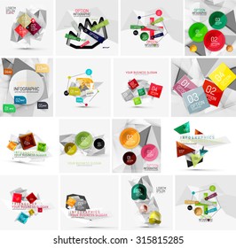 Set of abstract geometric infographic banner templates. Business presentations, backgrounds, option infographics or advertising layouts