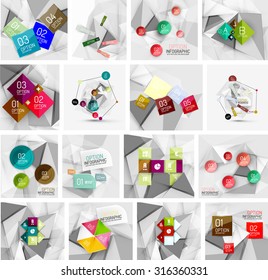 Satz abstrakter geometrischer Infografik-Banner-Vorlagen. Unternehmenspräsentationen, Hintergründe, optionale Infografiken oder Werbelayouts