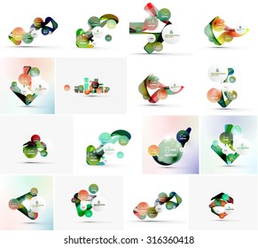Set of abstract geometric infographic banner templates. Business presentations, backgrounds, option infographics or advertising layouts