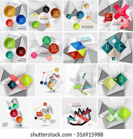 Set of abstract geometric infographic banner templates. Business presentations, backgrounds, option infographics or advertising layouts