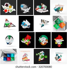 Set of abstract geometric infographic banner templates. Business presentations, backgrounds, option infographics or advertising layouts