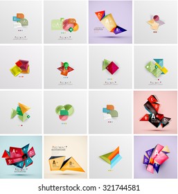 Set of abstract geometric infographic banner templates. Business presentations, backgrounds, option infographics or advertising layouts