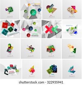 Conjunto de plantillas abstractas de banner de infografía geométrica. Presentaciones empresariales, antecedentes, infografías de opciones o diseños publicitarios