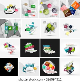Set of abstract geometric infographic banner templates. Business presentations, backgrounds, option infographics or advertising layouts