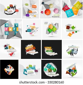 Set of abstract geometric infographic banner templates. Business presentations, backgrounds, option infographics or advertising layouts