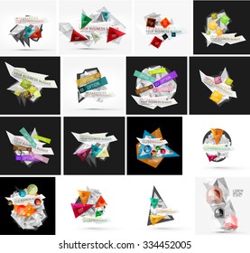 Set of abstract geometric infographic banner templates. Business presentations, backgrounds, option infographics or advertising layouts