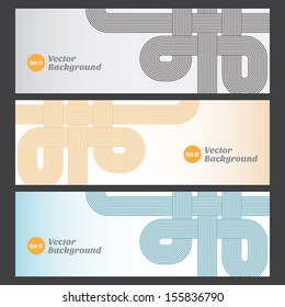 Set of abstract geometric lines backgrounds with copy space