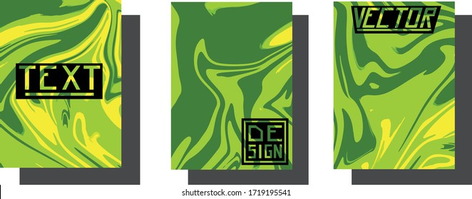 set of abstract geometric liquid banners. green and yellow. vector graphic.