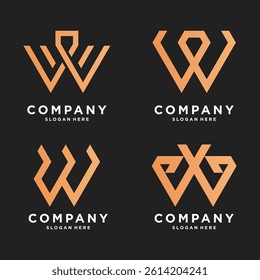 Set of abstract geometric Logo design for Branding and Business Identity
