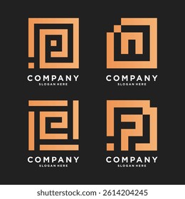 Set of abstract geometric Logo design for Branding and Business Identity