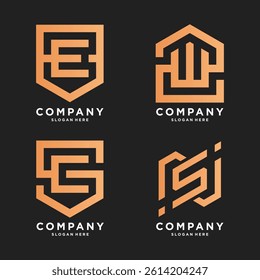 Set of abstract geometric Logo design for Branding and Business Identity