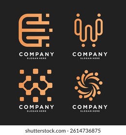 Set of abstract geometric Logo design for Branding and Business Identity