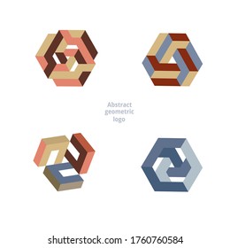 set abstract geometric logo on a white background. Vector