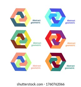 set abstract geometric logo on a white background. Vector