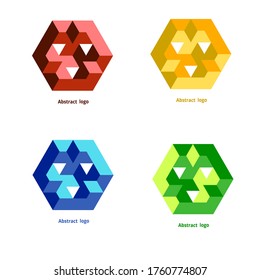 set abstract geometric logo on a white background. Vector