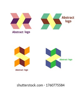 abstraktes geometrisches Logo auf weißem Hintergrund setzen. Vektorgrafik