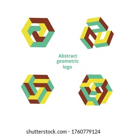 set abstract geometric logo on a white background. Vector