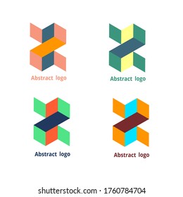 set abstract geometric logo on a white background. Vector