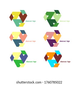 set abstract geometric logo on a white background. Vector