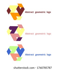 establezca el logotipo geométrico abstracto en un fondo blanco. Vector
