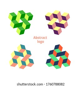set abstract geometric logo on a white background. Vector