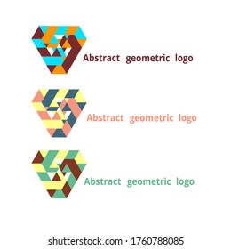 establezca el logotipo geométrico abstracto en un fondo blanco. Vector