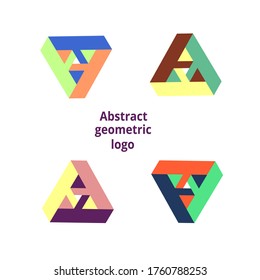 set abstract geometric logo on a white background. Vector