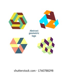 set abstract geometric logo on a white background. Vector