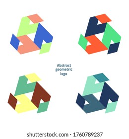 establezca el logotipo geométrico abstracto en un fondo blanco. Vector