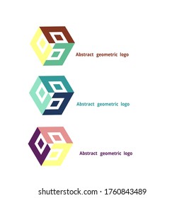 set abstract geometric logo on a white background. Vector