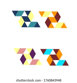 set abstract geometric logo on a white background. Vector