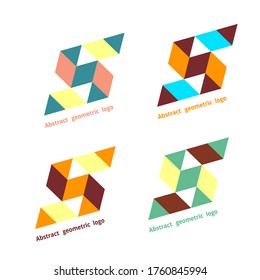 abstraktes geometrisches Logo auf weißem Hintergrund setzen. Vektorgrafik