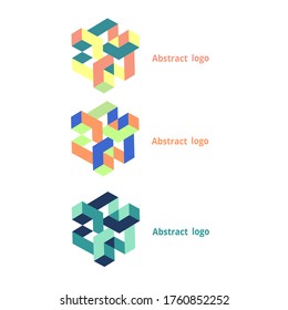 set abstract geometric logo on a white background. Vector