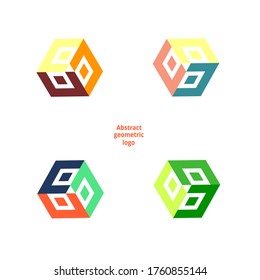 abstraktes geometrisches Logo auf weißem Hintergrund setzen. Vektorgrafik