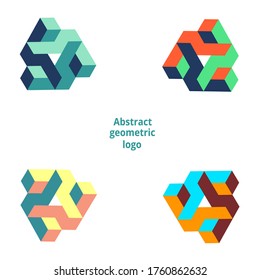 set abstract geometric logo on a white background. Vector