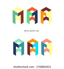 set abstract geometric logo on a white background. Vector