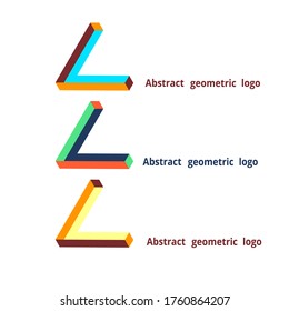 set abstract geometric logo on a white background. Vector