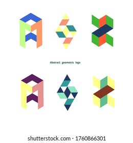 set abstract geometric logo on a white background. Vector