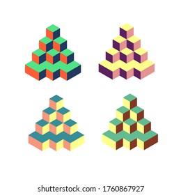set abstract geometric logo on a white background. Vector